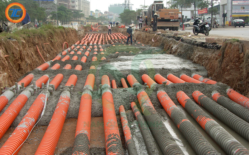 Hình ảnh thi công ống nhựa xoắn HDPE Tiến Công tại Hà Nam